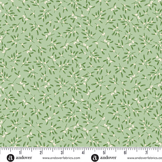Country Christmas by Makower: Mistletoe - Green