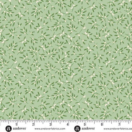 Country Christmas by Makower: Mistletoe - Green