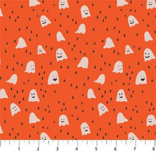 Ghost Town by Dana Willard for Figo Fabrics: Orange (90521-56)