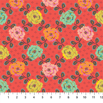 Kindred Sketches by Kathy Doughty for Figo Fabrics: Persimmon (90527-56)