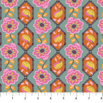 Kindred Sketches by Kathy Doughty for Figo Fabrics: Dusty Sky (90528-40)
