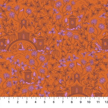 Kindred Sketches by Kathy Doughty for Figo Fabrics: Mandarin (90530-56)