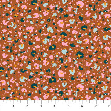 Dreamscape by Josephine Kimberling for Figo Fabrics: Terrazzo Leopard - Rust (90569-30)