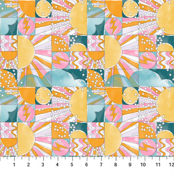 Dreamscape by Josephine Kimberling for Figo Fabrics: Sunshiny Day - Yellow Multi (90570-50)