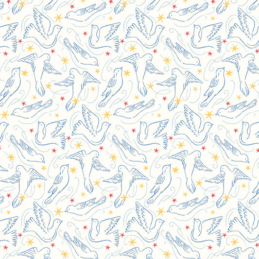 The Merry and Bright Collection by Liberty Fabrics: Dove Star (931A)