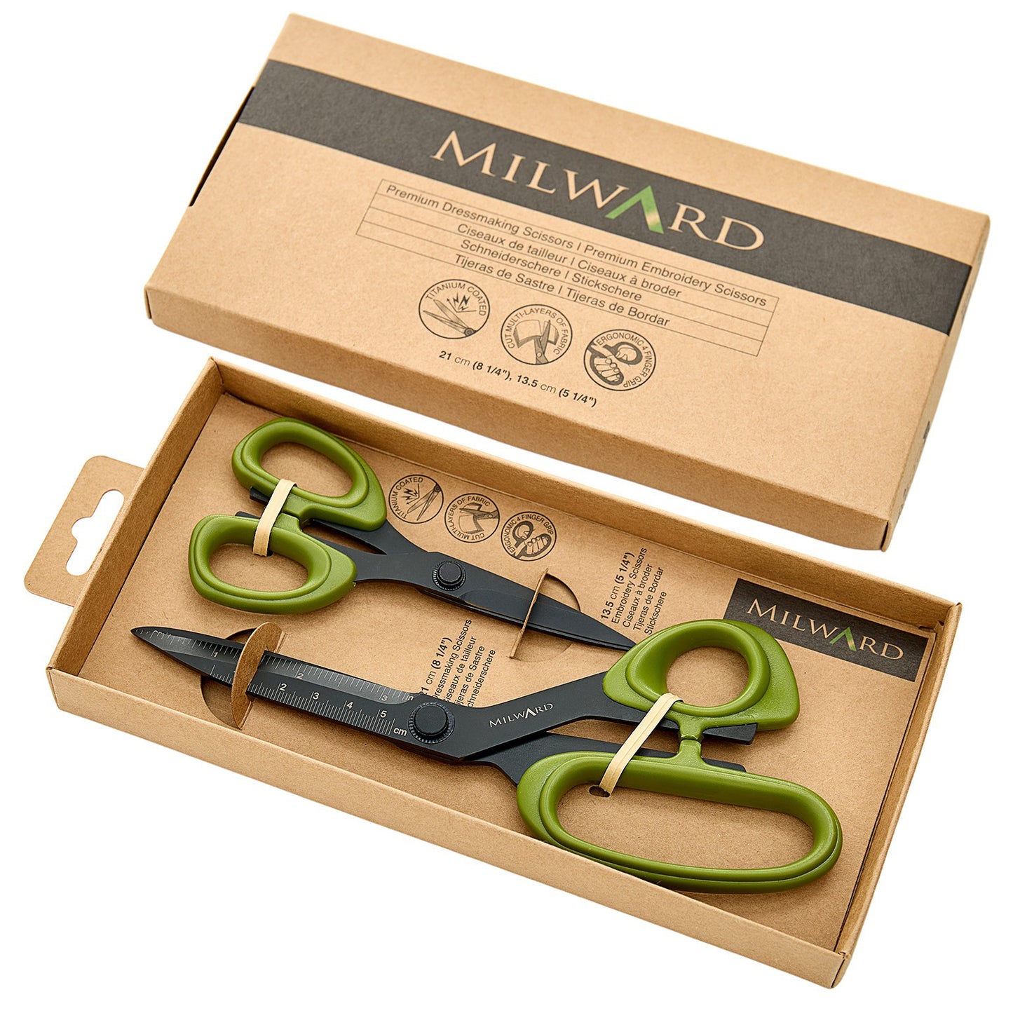 Milward Gift Set: Dressmaking (21cm) and Embroidery (13.5cm) Scissors
