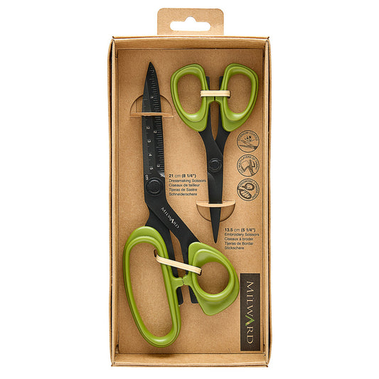 Milward Gift Set: Dressmaking (21cm) and Embroidery (13.5cm) Scissors