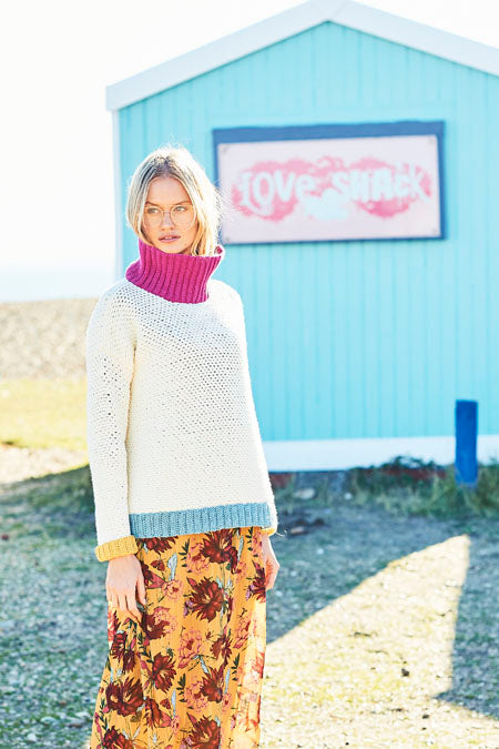 Crochet Moss Stitch Sweater and Shell Stitch Scarf in Stylecraft Bellissima DK 9633 (printed pattern)