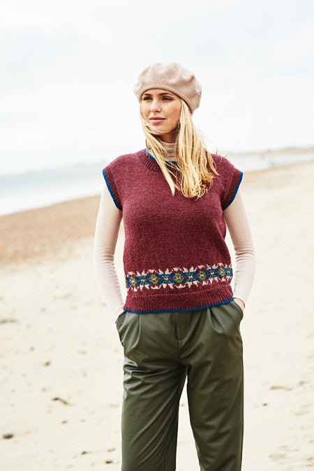 Easy Fair Isle: Round and V-Neck Tank Tops in Stylecraft Highland Heathers DK 9865 (printed pattern)