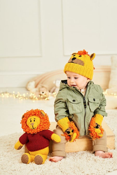 Rory the Lion Toy, Hat and Mittens in Stylecraft Bellissima and Special DK 9868