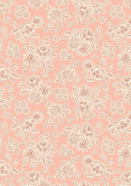 Hannahs Flowers by Lewis & Irene: Flower Blooms on Pink (A618.1)