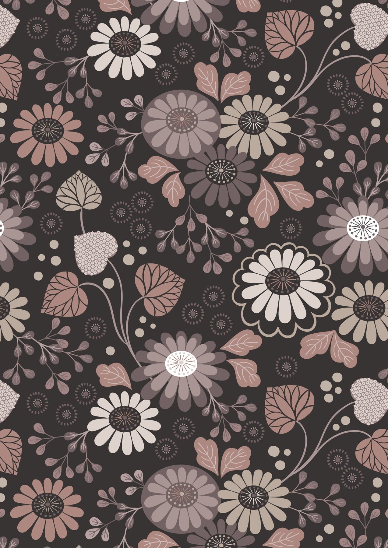 Shinrin Yoku by Lewis and Irene: Floral on Dark Earth (A639.3)