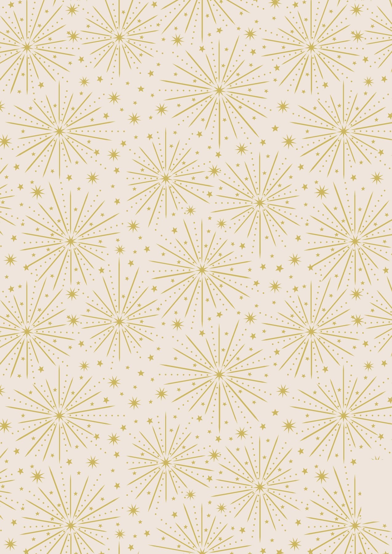 Honey Bee by Lewis and Irene: Gold Metallic Starburst on Dark Cream (A652.1)