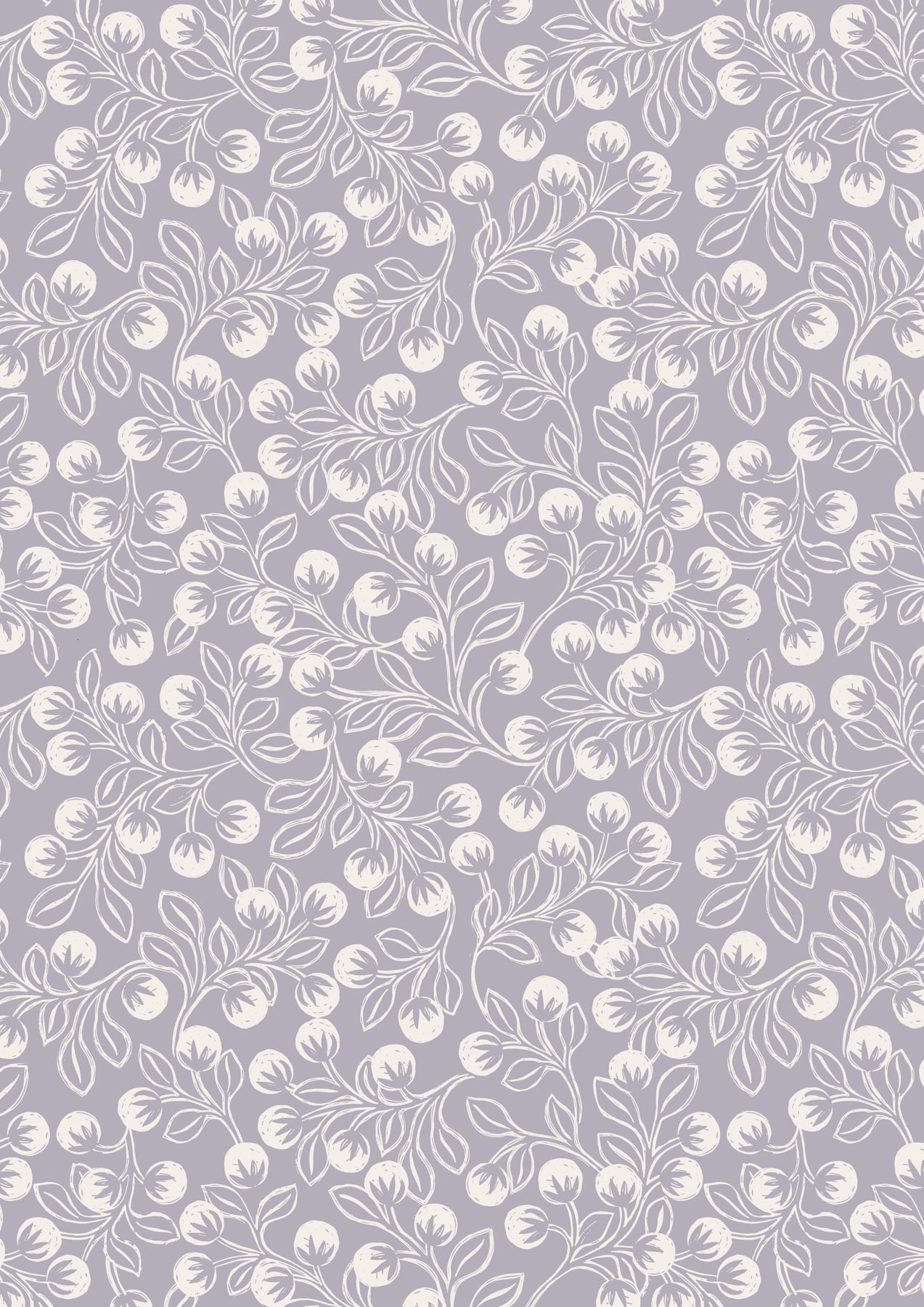 The Secret Winter Garden by Lewis & Irene: Snowberries on Iced Lavender with Pearl Effect (A658.3)