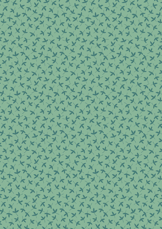 Majolica by Jo Rose for Lewis & Irene: Ditzy Petal on Minty Green (A662.3)