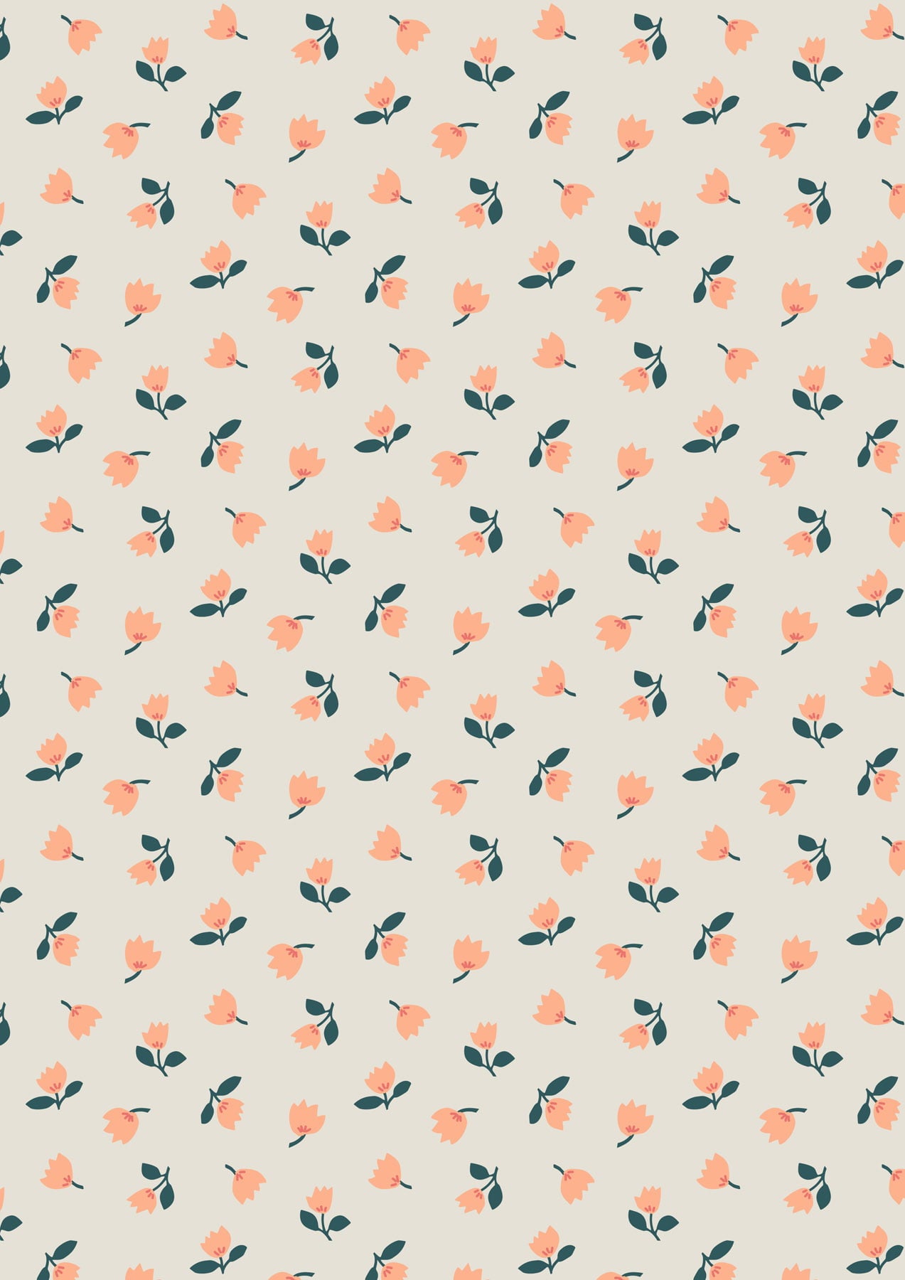 Folk Floral by Jo Rose for Lewis & Irene: Little Flowers on Cream (A667.1)