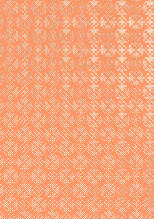 Folk Floral by Jo Rose for Lewis & Irene: Cross Stitch on Autumn Orange (A668.1)