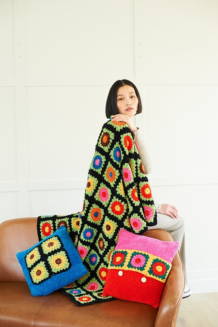 Crochet Blanket and Cushions in Stylecraft Squeeze Me DK 10078