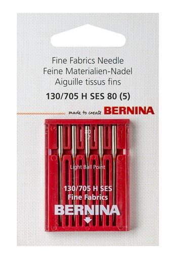 Bernina Jersey/Embroidery/Fine Fabrics (Light Ballpoint) Sewing Machine Needles 70/10 (130/705H-SUK)