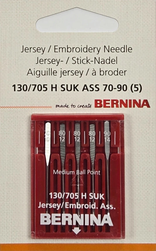 Bernina Jersey/Embroidery Sewing Machine Needles Assorted 70-90