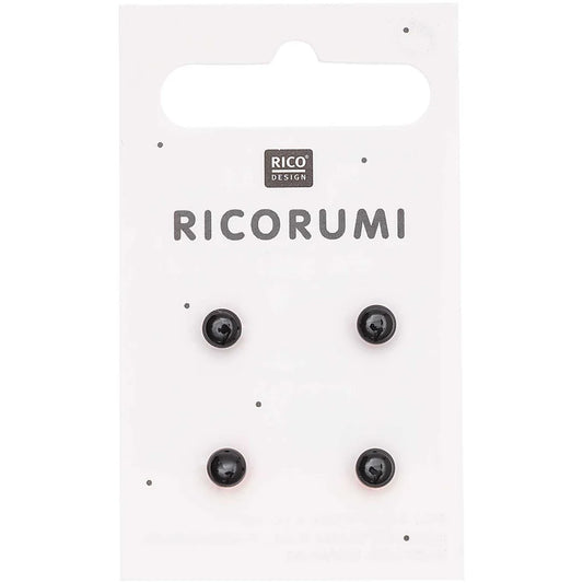 Rico Button Eyes 5mm, Small: Brown/Black