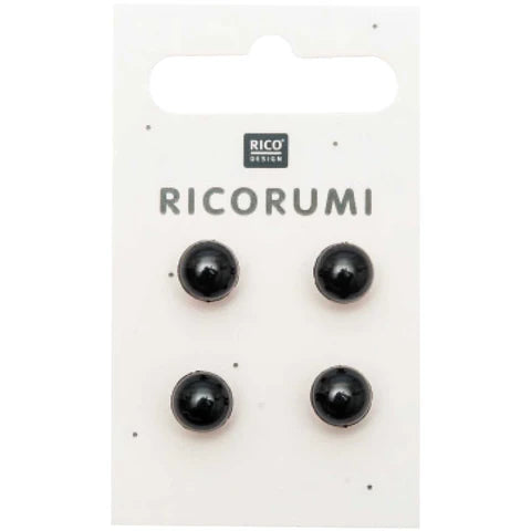 Rico Button Eyes 8.5mm, Medium: Brown/Black