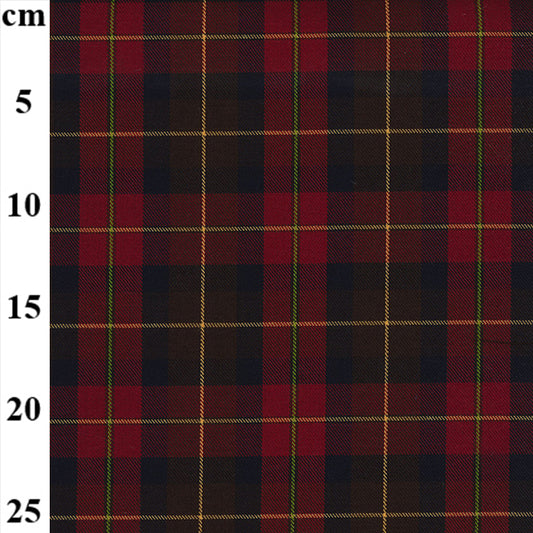 Tartan Design Polyviscose Check: Red/Blue