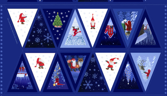 Tomtens Village by Lewis & Irene: Bunting Panel (CE27)