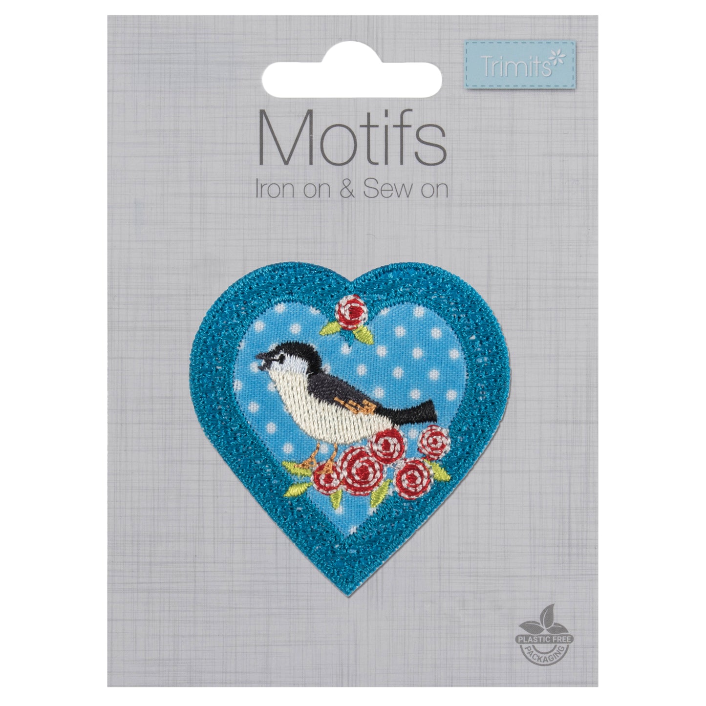 Trimits Bird in Heart Iron-on/Sew-on Motif