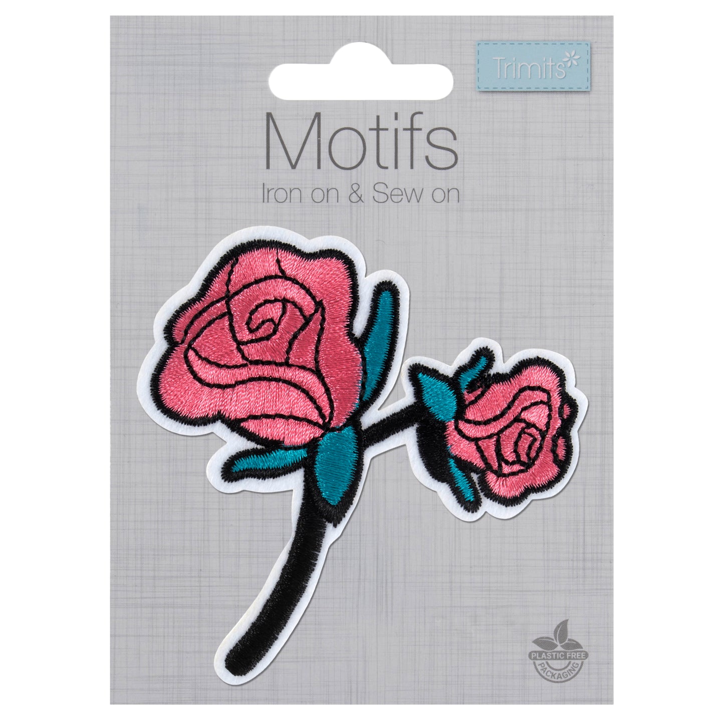 Trimits Roses on Stem Iron-on/Sew-on Motif
