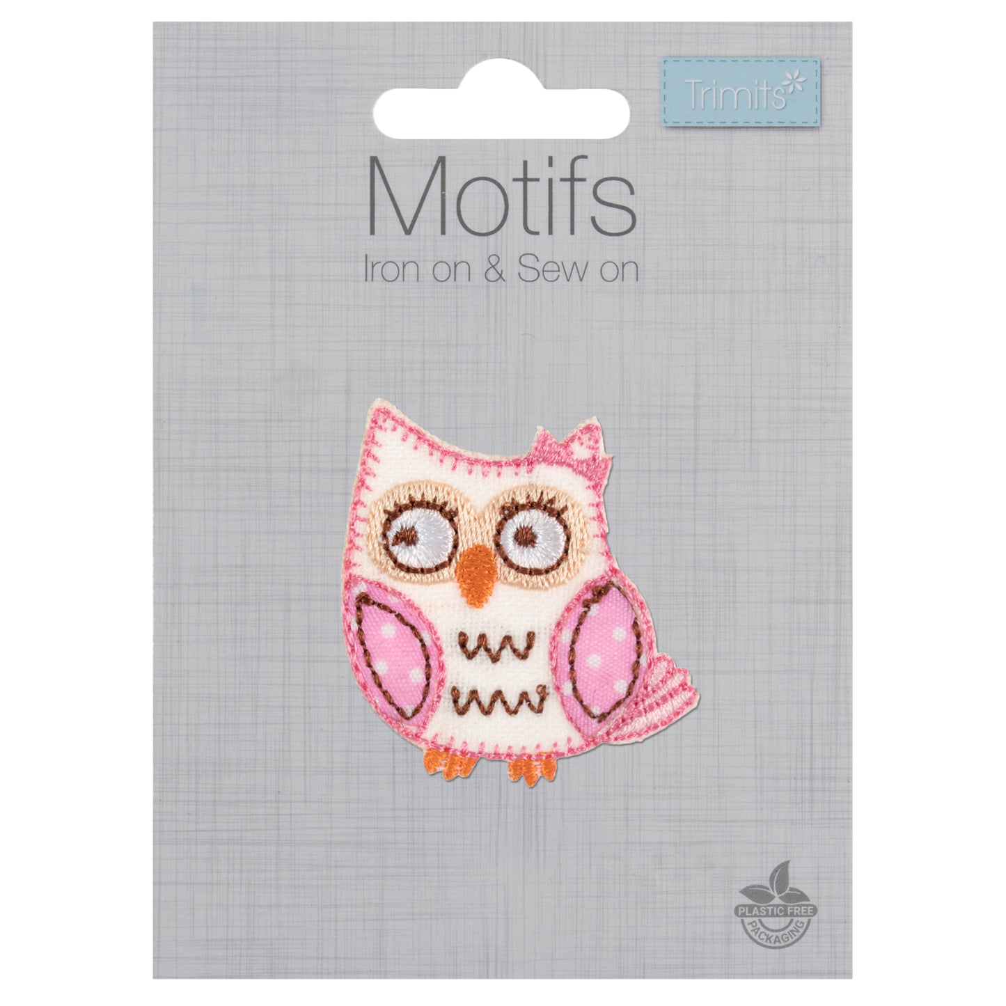 Trimits Pink Owl Iron-on/Sew-on Motif