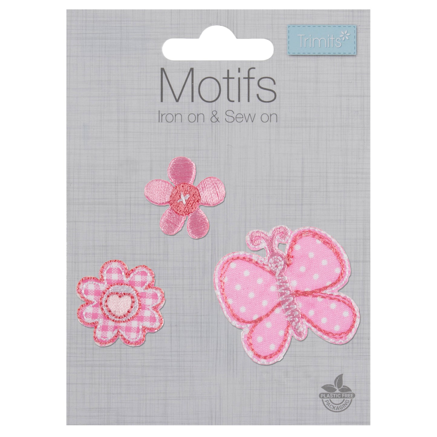 Trimits Butterfly and Flowers Iron-on/Sew-on Motif