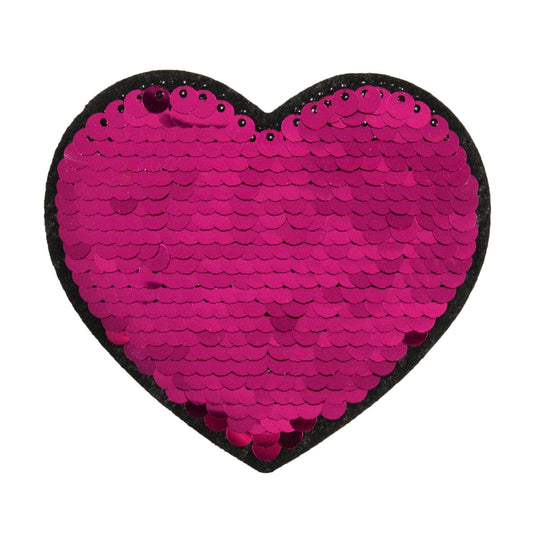 Trimits Pink Heart Iron-on/Sew-on Flip Sequin Motif