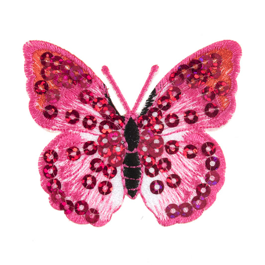 Trimits Pink Sequin Butterfly Iron-on/Sew-on Motif