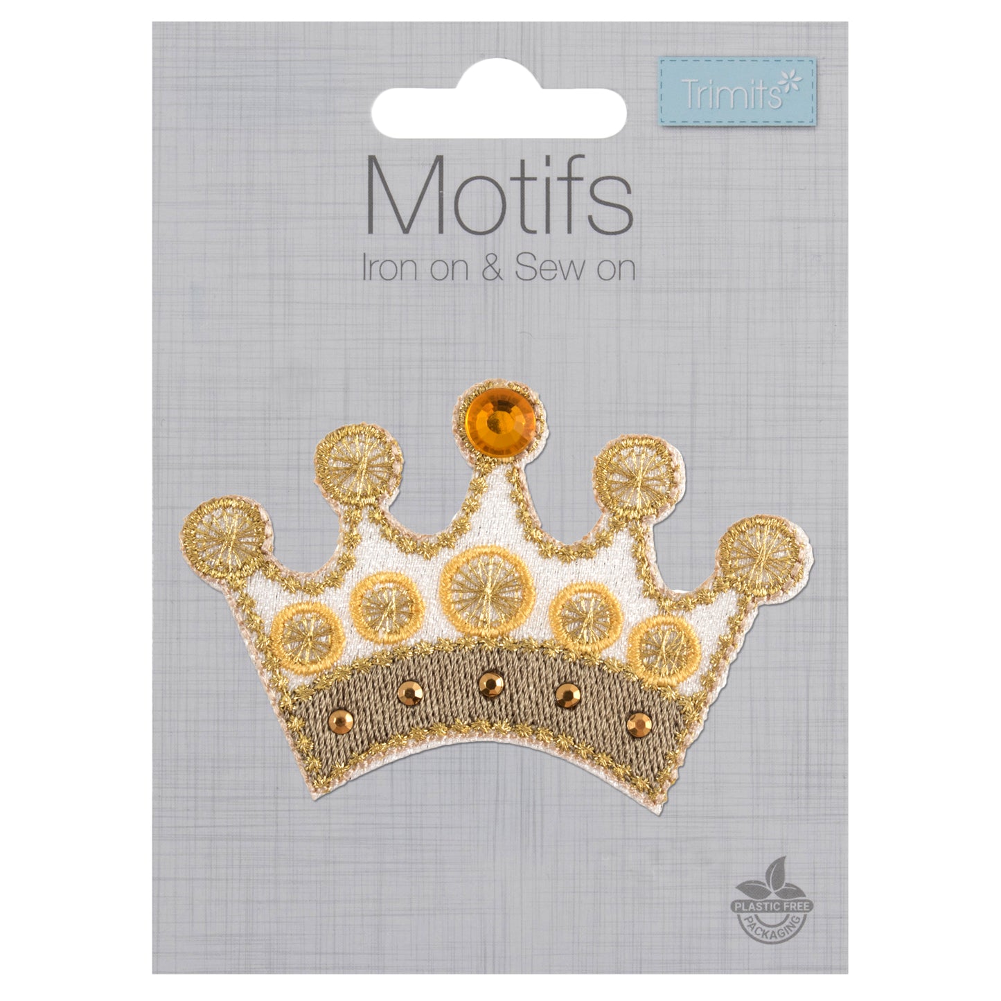 Trimits Jewelled Gold Crown Iron-on/Sew-on Motif