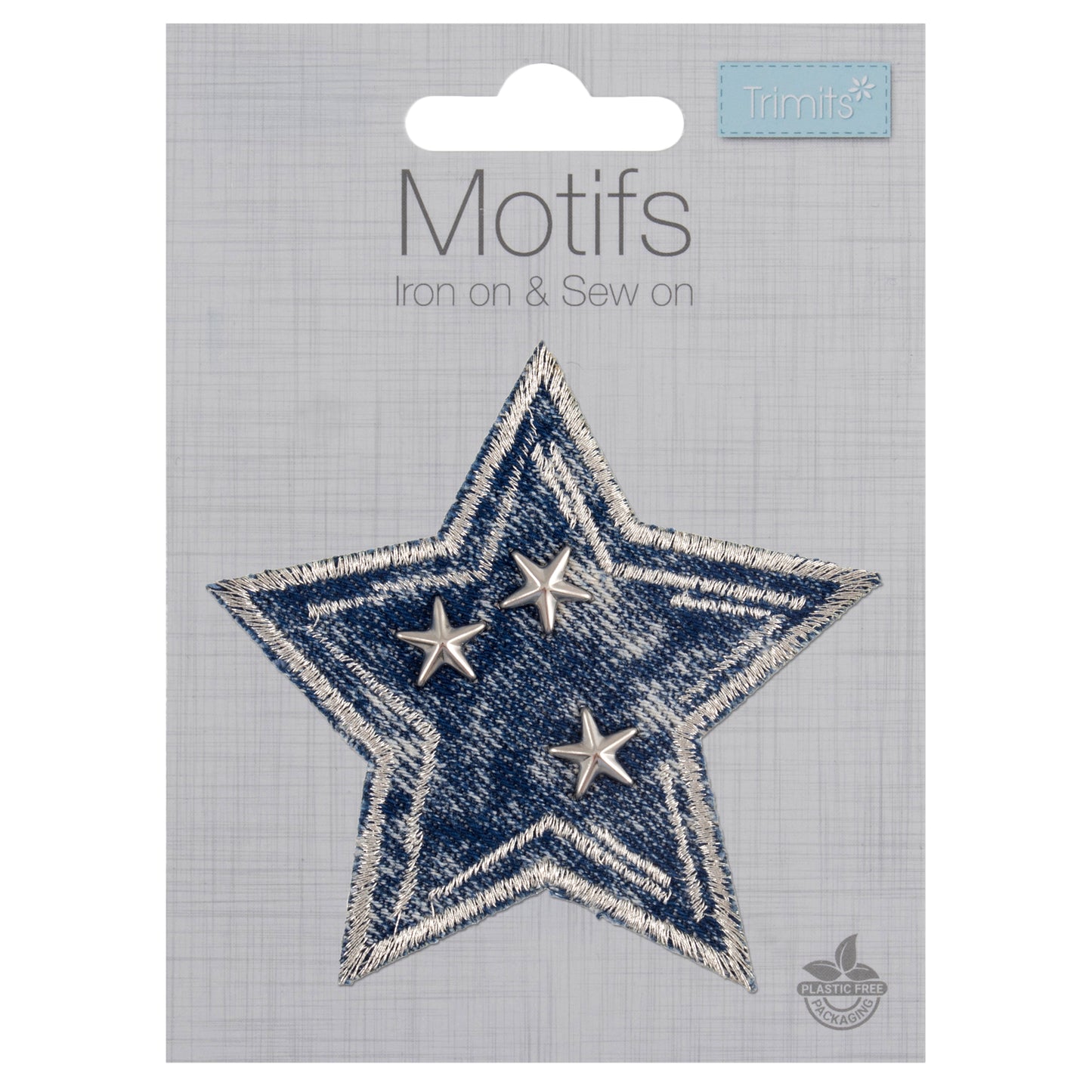 Trimits Studded Denim Star Iron-on/Sew-on Motif