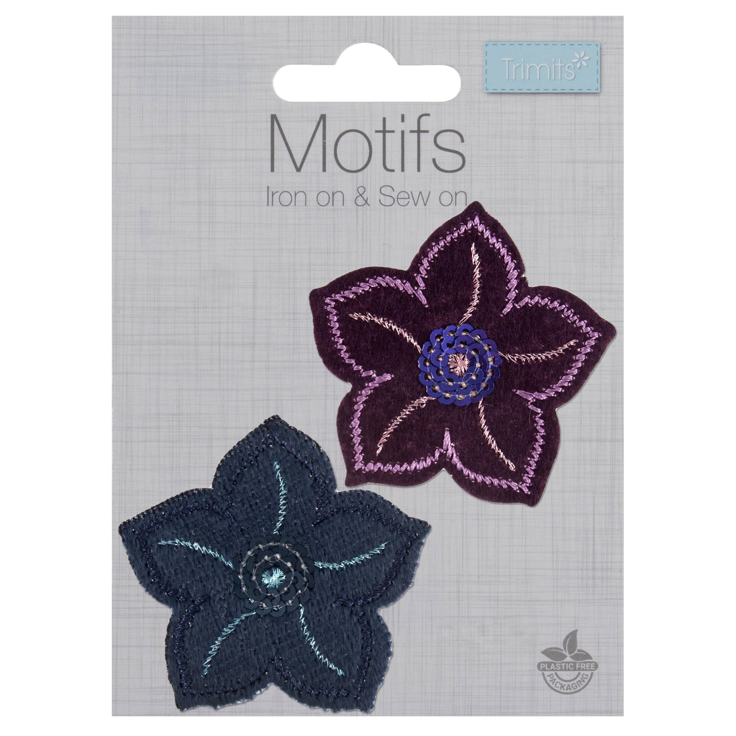 Trimits Two Sequined Flowers Iron-on/Sew-on Motif