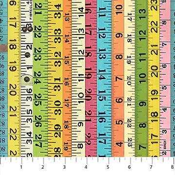 I've Got A Notion by Shelley Davies for Northcott Fabrics: Tape Measures - Multi