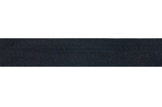 Cotton Herringbone Tape 25mm: Black