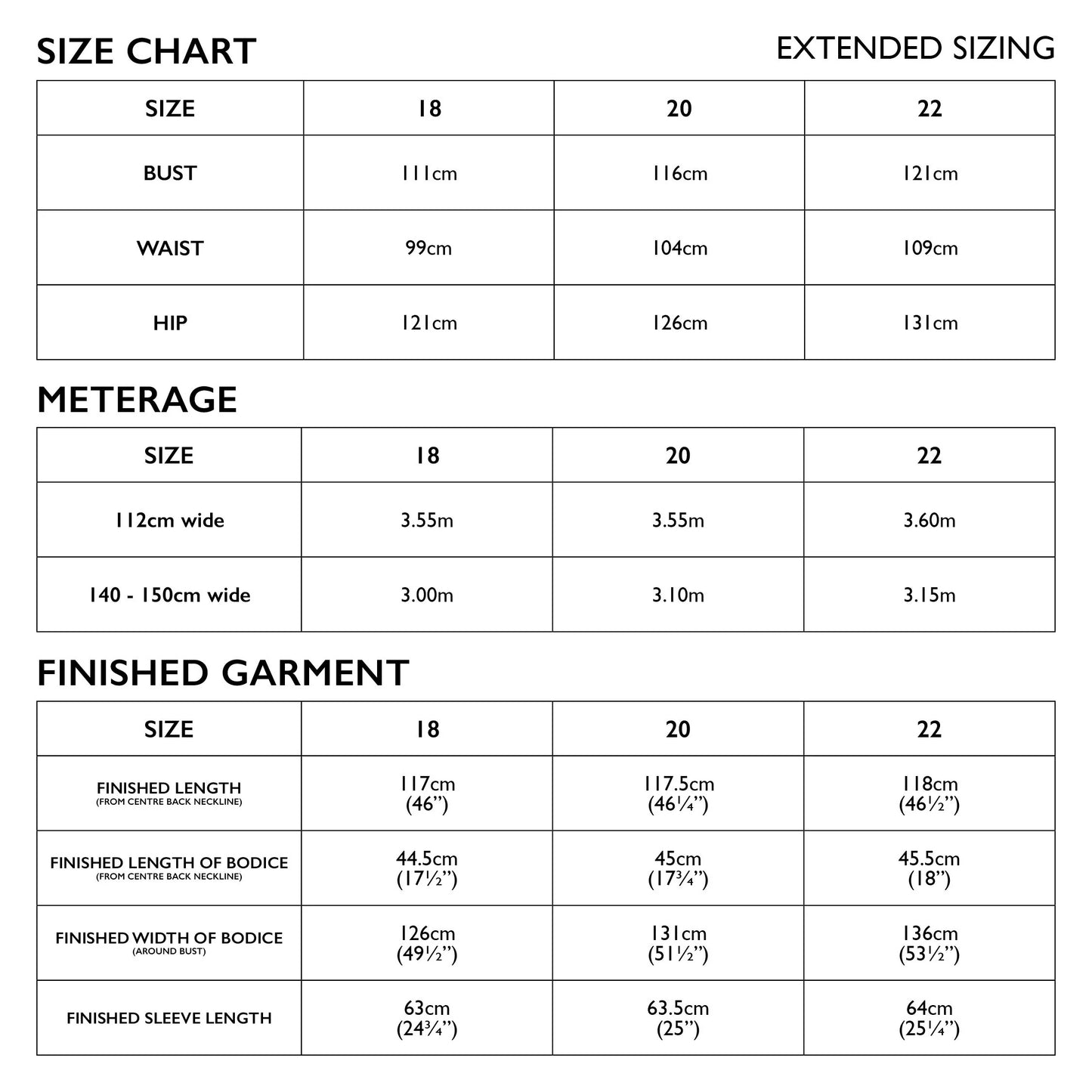 Felicia Pinafore Dress Sleeve Extension Pack by Tessuti (paper sewing pattern)