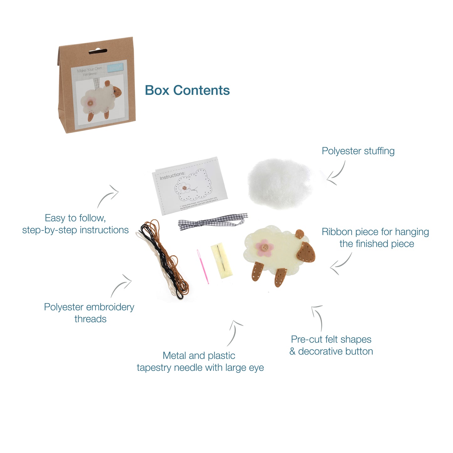 Trimits Make Your Own Sheep Felt Decoration Kit