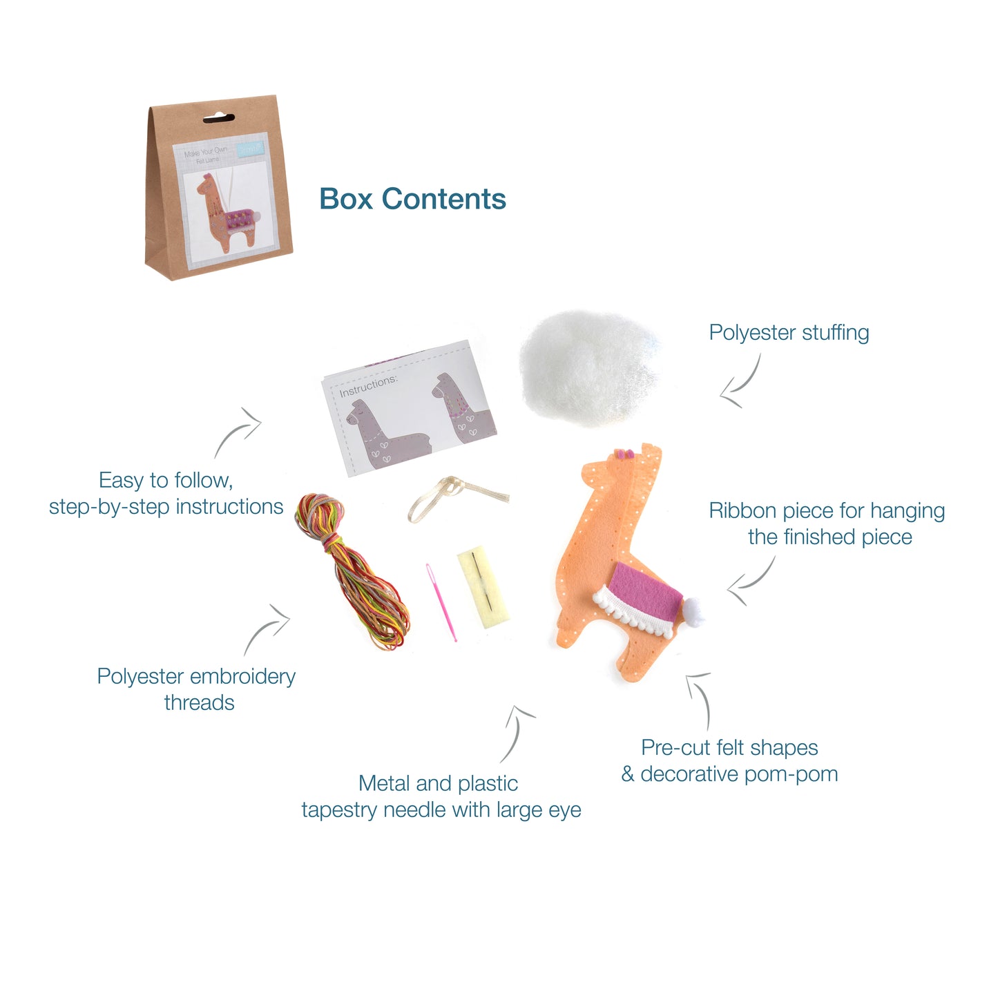 Trimits Make Your Own Llama Felt Decoration Kit