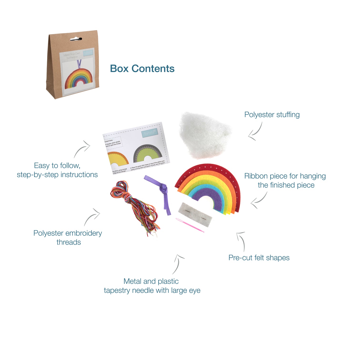 Trimits Make Your Own Rainbow Felt Decoration Kit