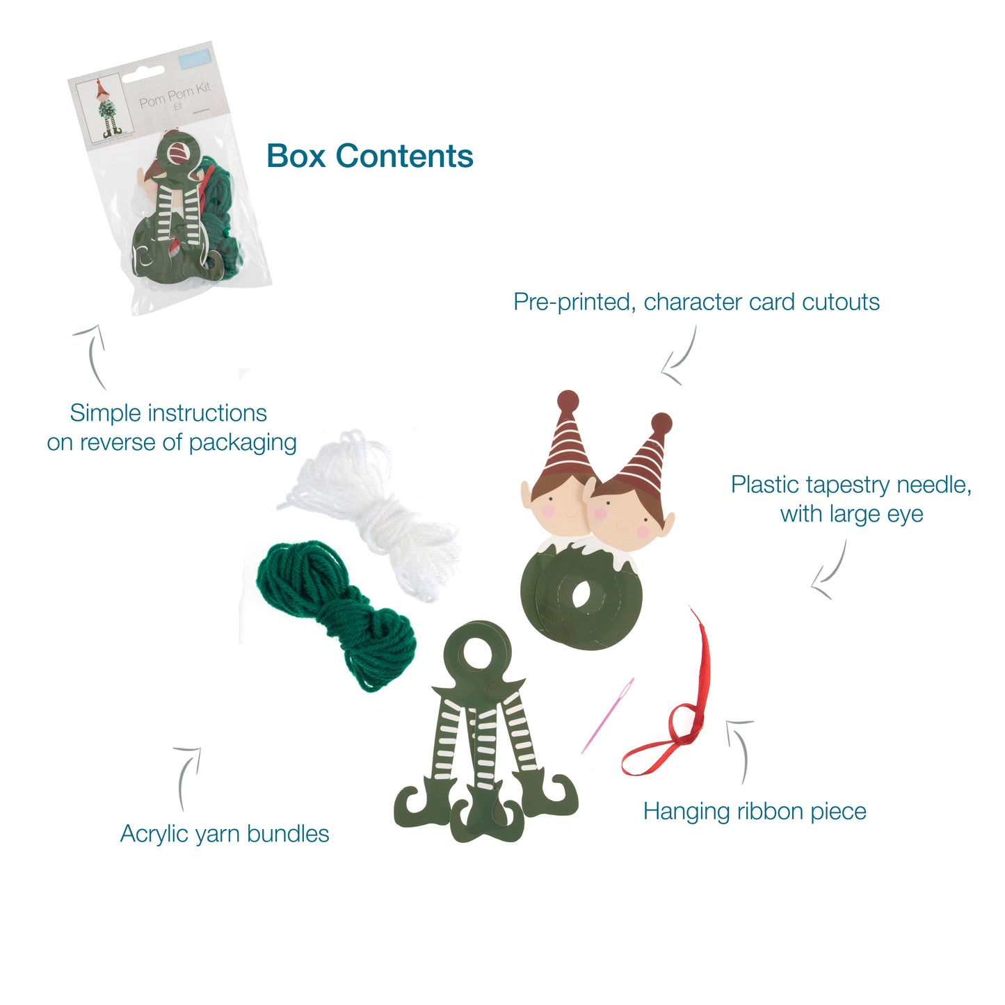 Trimits Pom Pom Christmas Elf Decoration Kit