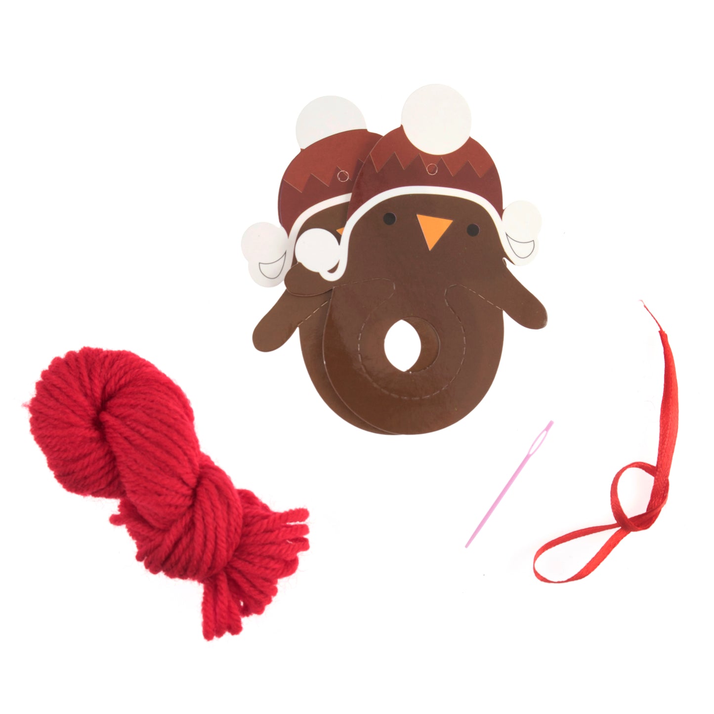 Trimits Pom Pom Decoration Kit: Christmas Robin