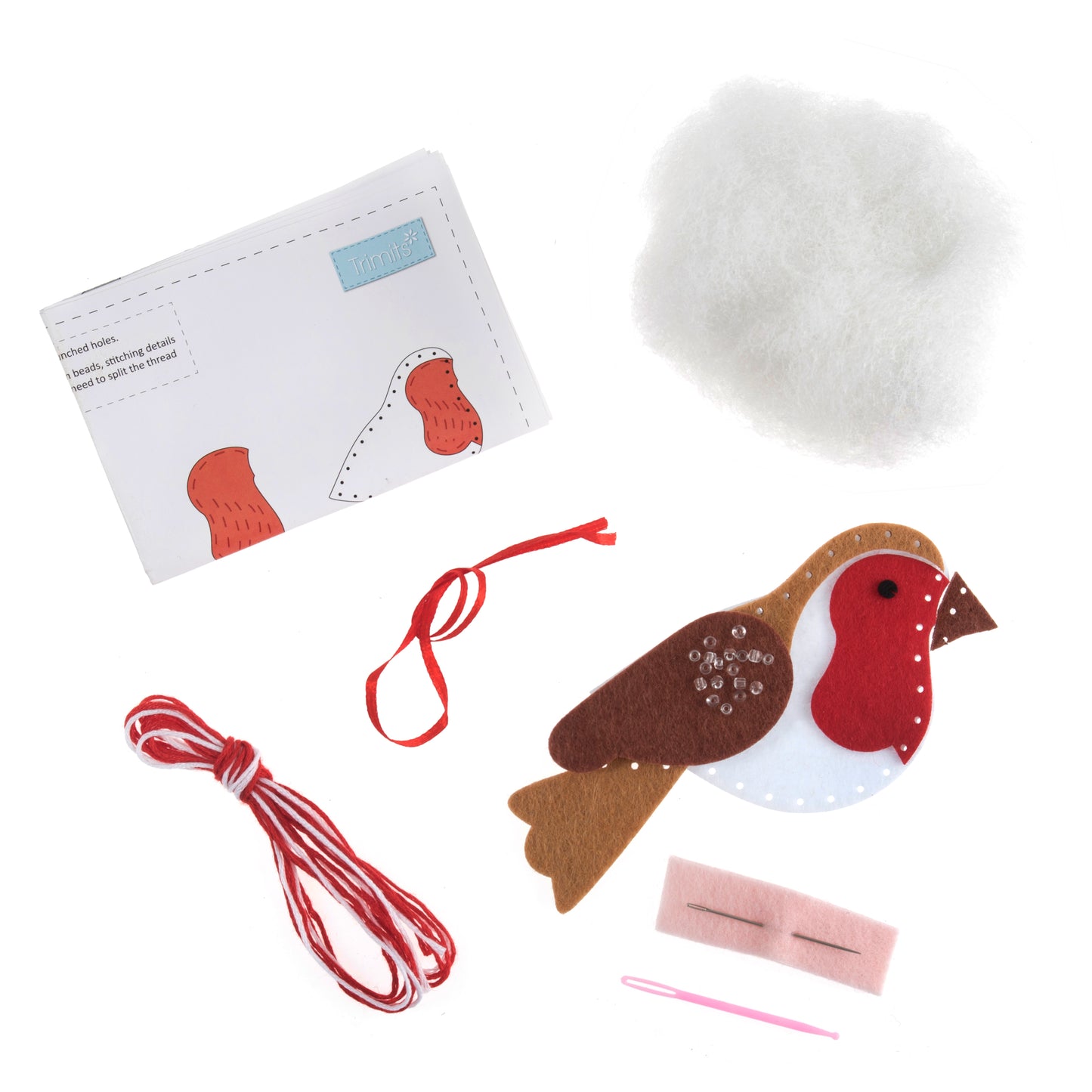 Trimits Make Your Own Christmas Robin Felt Decoration Kit