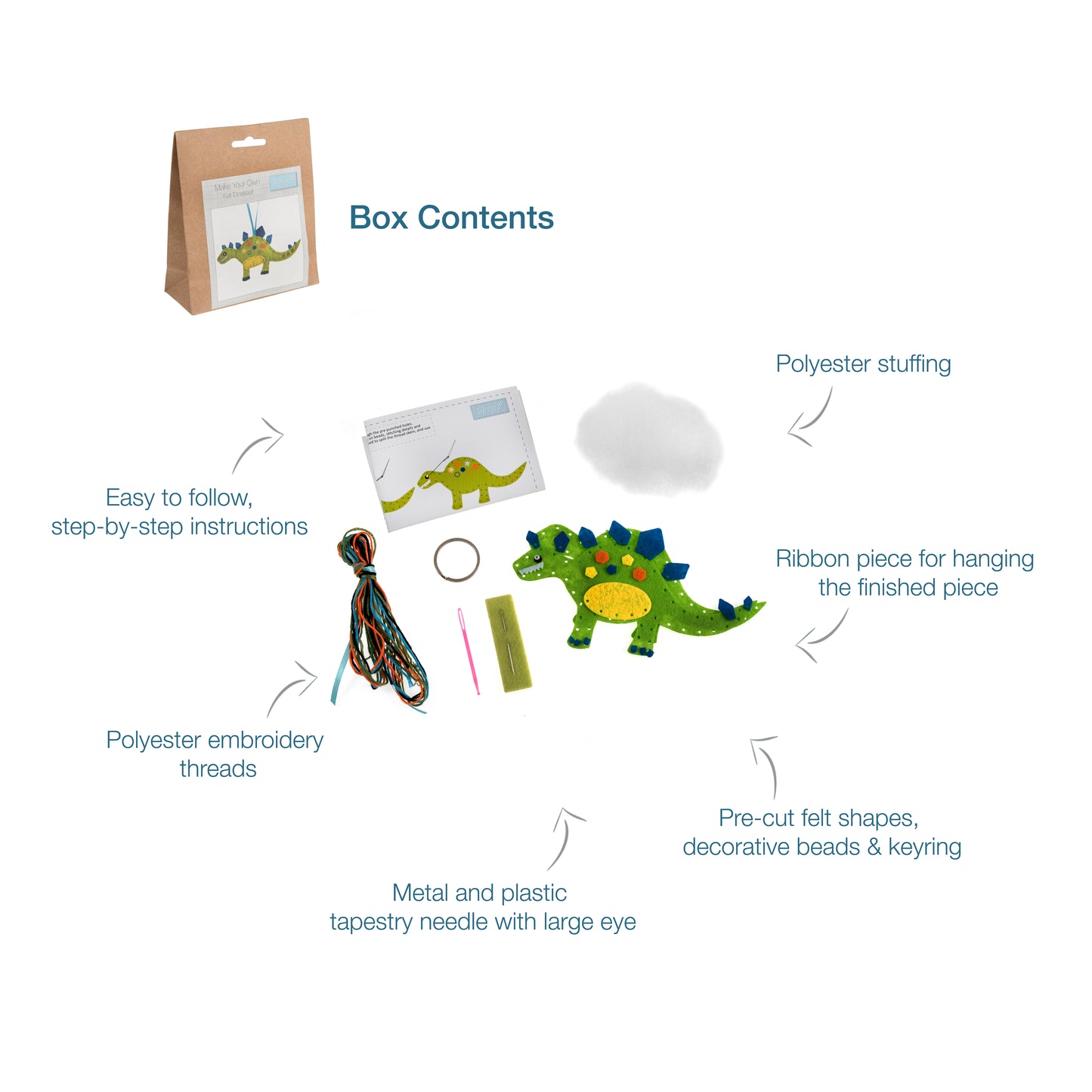 Trimits Make Your Own Dinosaur Felt Decoration Kit