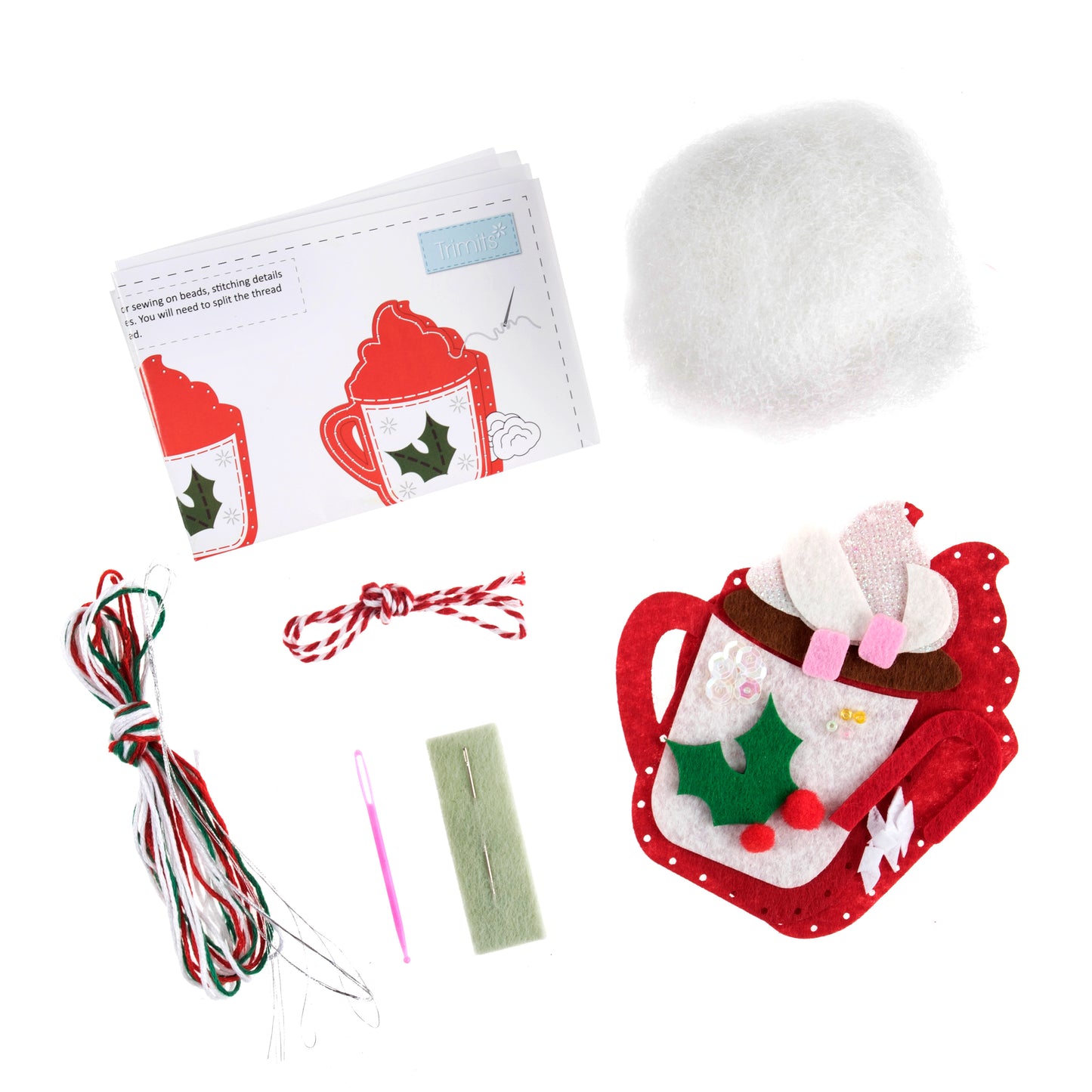 Trimits Make Your Own Christmas Hot Chocolate Felt Decoration Kit