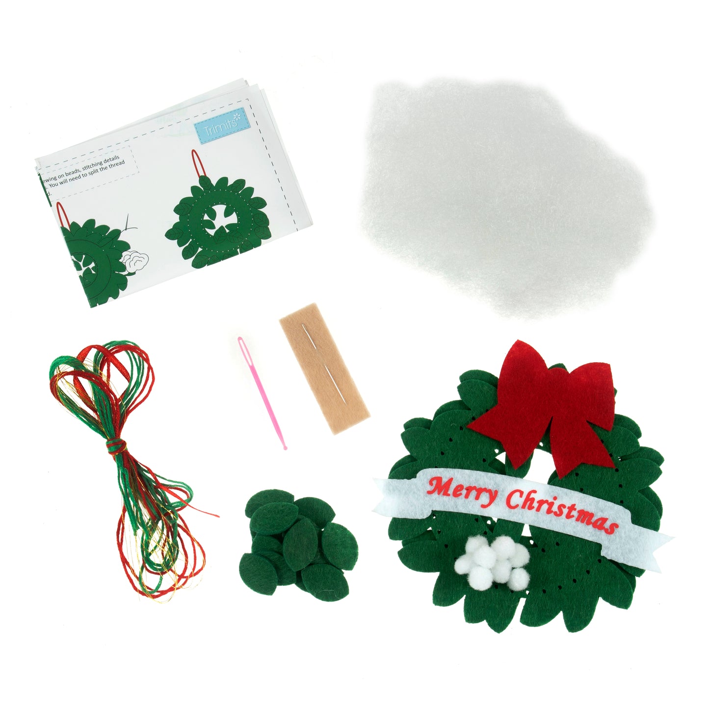 Trimits Make Your Own Christmas Wreath Felt Decoration Kit