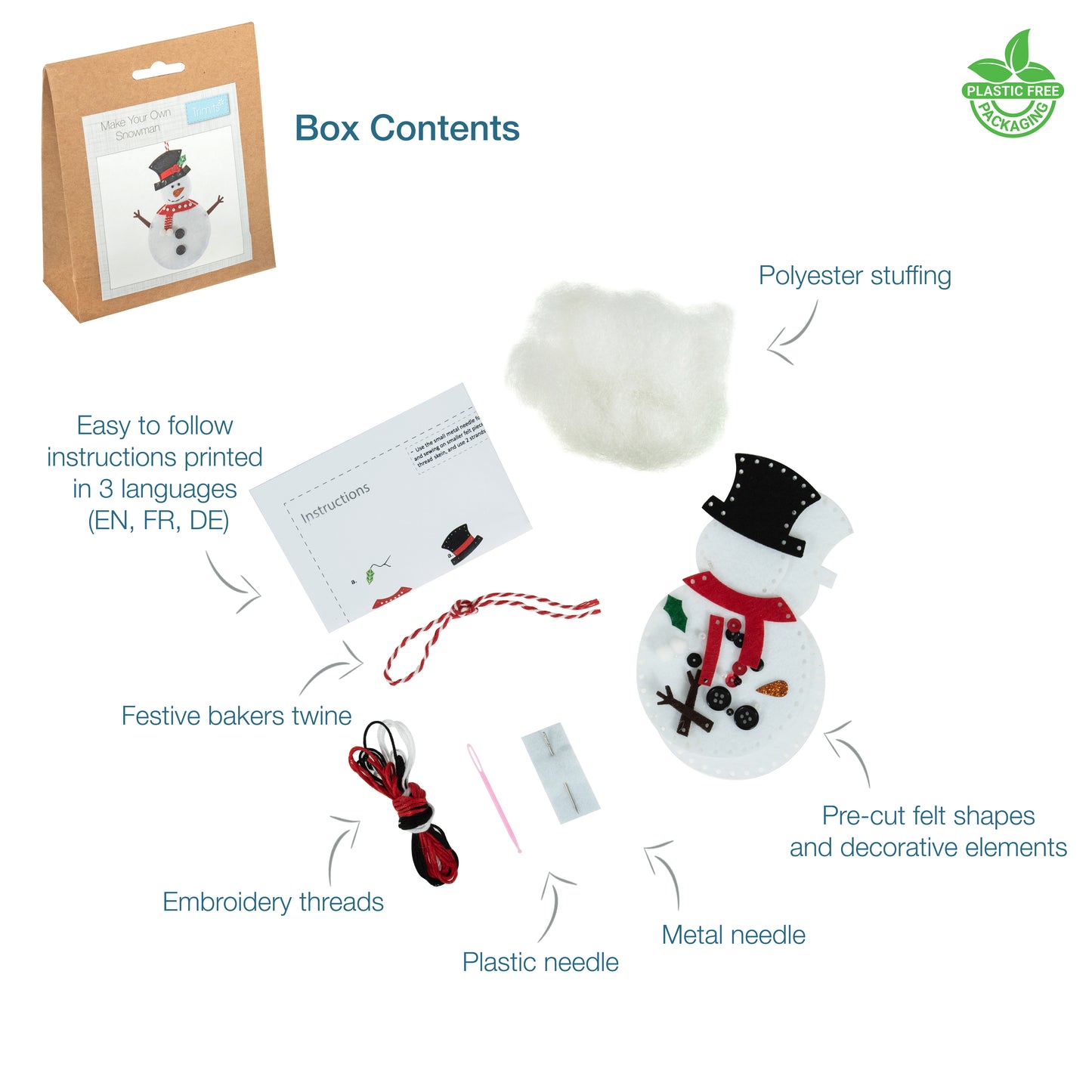 Trimits Make Your Own Snowman Felt Decoration Kit